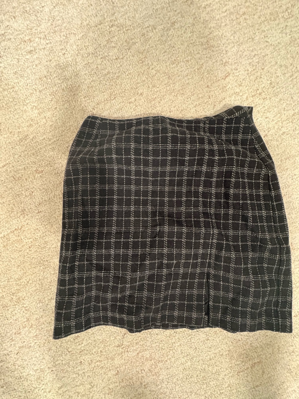 Black Windowpane Mini Skirt